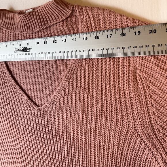 Forever 21+ Women Sweater 3X Pink Long Sleeve Pullover Plus Cut Out - Picture 4 of 9